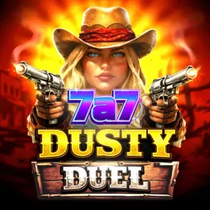 Interface do slot Dusty Duel com tema de Velho Oeste